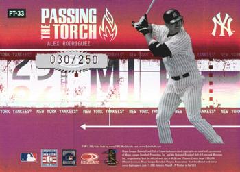 2005 Donruss Elite - Passing the Torch Red #PT-33 Babe Ruth / Alex Rodriguez Back