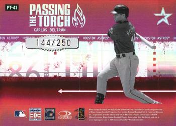 2005 Donruss Elite - Passing the Torch Red #PT-41 Stan Musial / Carlos Beltran Back