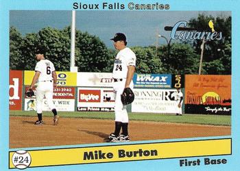 1995 Grandstand Sioux Falls Canaries #NNO Mike Burton Front
