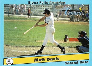 1995 Grandstand Sioux Falls Canaries #NNO Matt Davis Front