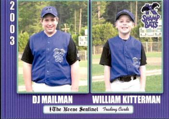 2003 Keene Swamp Bats #3 D.J. Mailman / William Kitterman Front