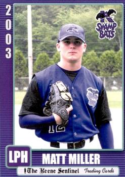 2003 Keene Sentinel Keene Swamp Bats #19 Matt Miller Front