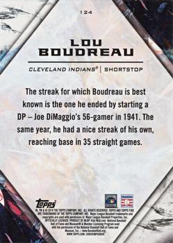 2018 Topps Fire - Blue Chip #124 Lou Boudreau Back