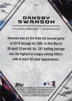 2018 Topps Fire - Gold Minted #65 Dansby Swanson Back