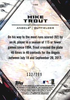 2018 Topps Fire - Orange #100 Mike Trout Back