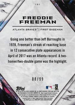 2018 Topps Fire - Purple #151 Freddie Freeman Back