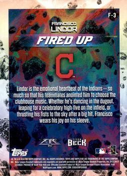 2018 Topps Fire - Fired Up #F-3 Francisco Lindor Back