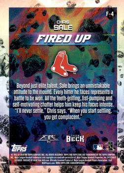 2018 Topps Fire - Fired Up #F-4 Chris Sale Back
