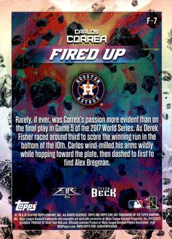 2018 Topps Fire - Fired Up #F-7 Carlos Correa Back