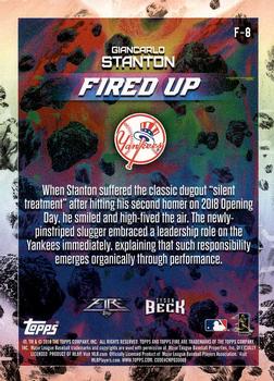 2018 Topps Fire - Fired Up #F-8 Giancarlo Stanton Back