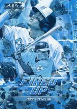 2018 Topps Fire - Fired Up Blue Chip #F-6 Manny Machado Front