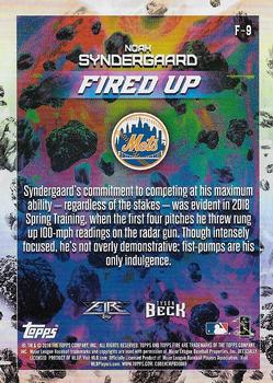 2018 Topps Fire - Fired Up Blue Chip #F-9 Noah Syndergaard Back