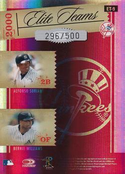 2005 Donruss Elite - Elite Teams Red #ET-9 Bernie Williams / Roger Clemens / Alfonso Soriano / Mike Mussina  Back