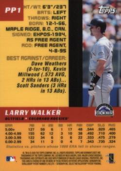 2000 Bowman's Best - Pre-Production #PP1 Larry Walker Back