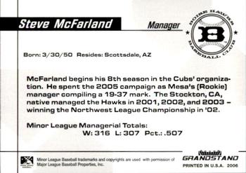 2006 Grandstand Boise Hawks #11 Steve McFarland Back