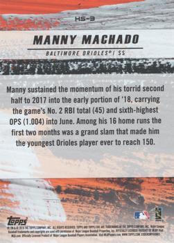 2018 Topps Fire - Hot Starts #HS-3 Manny Machado Back