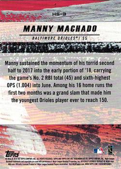 2018 Topps Fire - Hot Starts Blue Chip #HS-3 Manny Machado Back