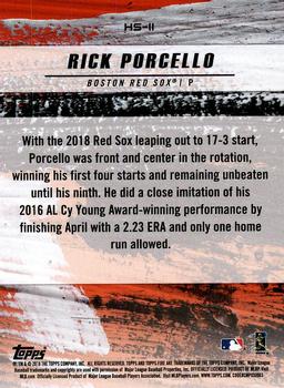 2018 Topps Fire - Hot Starts Blue Chip #HS-11 Rick Porcello Back