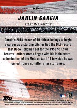 2018 Topps Fire - Hot Starts Gold Minted #HS-14 Jarlin Garcia Back
