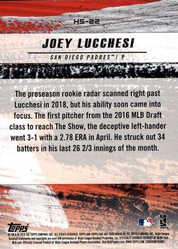 2018 Topps Fire - Hot Starts Gold Minted #HS-22 Joey Lucchesi Back