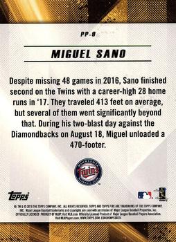 2018 Topps Fire - Power Producers Blue Chip #PP-9 Miguel Sano Back