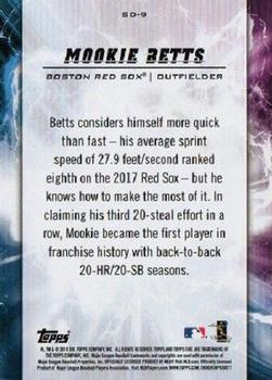 2018 Topps Fire - Speed Demons Gold Minted #SD-9 Mookie Betts Back