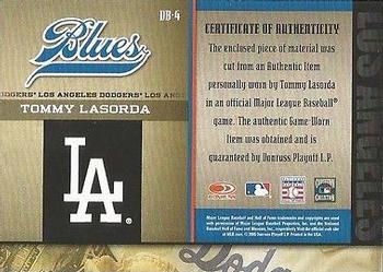 2005 Donruss Greats - Blues LA Dodgers Material #DB-4 Tommy Lasorda Back