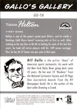 2005 Topps Gallery - Gallo's Gallery Sketches #GG-TH Todd Helton Back