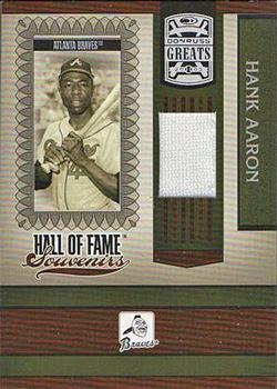 2005 Donruss Greats - Hall of Fame Souvenirs Material Jersey #HOFS-3 Hank Aaron Front
