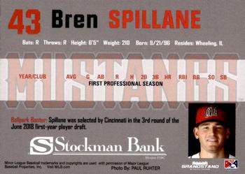 2018 Grandstand Billings Mustangs #NNO Bren Spillane Back