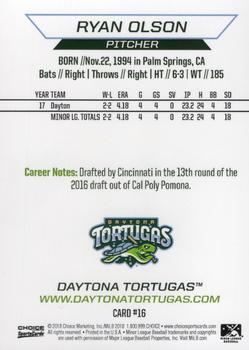 2018 Choice Daytona Tortugas #16 Ryan Olson Back