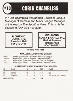 1992 Comix Richmond Braves #NNO Chris Chambliss Back