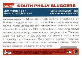 2005 Topps Gallery - Heritage #GH-TS Jim Thome / Mike Schmidt  Back