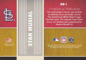2005 Donruss Greats - Redbirds Material #RB-1 Stan Musial  Back