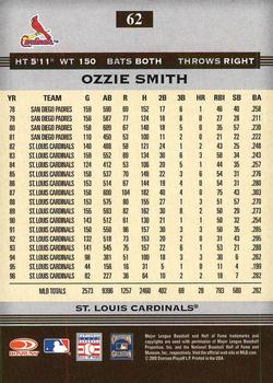 2005 Donruss Greats - Silver HoloFoil #62 Ozzie Smith Back