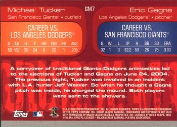 2005 Topps - Grudge Match #GM7 Michael Tucker / Eric Gagne Back