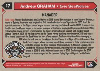 2018 Grandstand Erie SeaWolves #NNO Andrew Graham Back