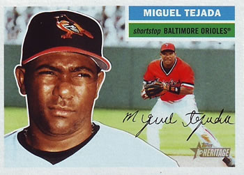 2005 Topps Heritage #15 Miguel Tejada Front