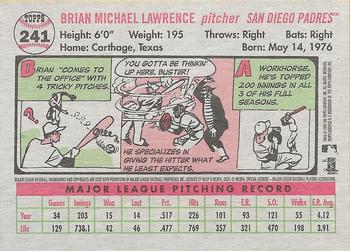 2005 Topps Heritage #241 Brian Lawrence Back