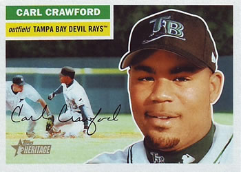 2005 Topps Heritage #32 Carl Crawford Front