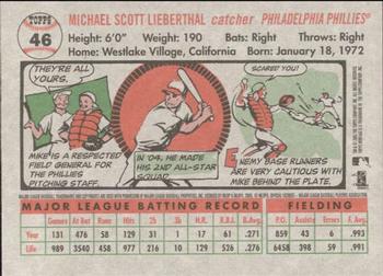 2005 Topps Heritage #46 Mike Lieberthal Back