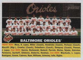 2005 Topps Heritage #100 Baltimore Orioles Front