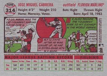 2005 Topps Heritage #314 Miguel Cabrera Back