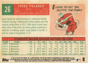 2018 Topps Archives - 1959 and 1977 Signature Omissions #26 Jorge Polanco Back
