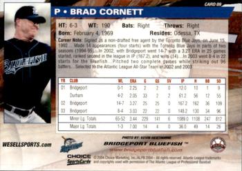 2004 Choice Bridgeport Bluefish #09 Brad Cornett Back
