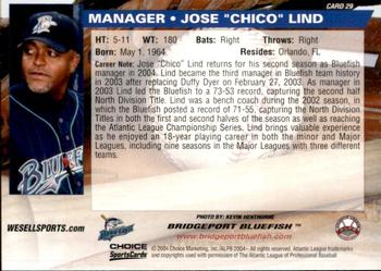 2004 Choice Bridgeport Bluefish #29 Jose Lind Back