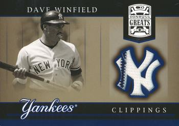 2005 Donruss Greats - Yankee Clippings Material #YC-11 Dave Winfield Front