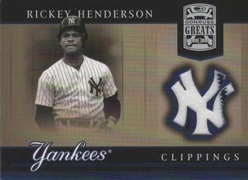 2005 Donruss Greats - Yankee Clippings Material #YC-22 Rickey Henderson Front