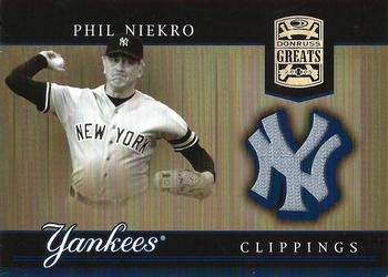 2005 Donruss Greats - Yankee Clippings Material #YC-27 Phil Niekro Front