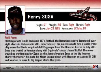2013 Grandstand Richmond Flying Squirrels Update #NNO Henry Sosa Back